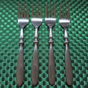 Hampton Silversmiths BISTRO SATIN Salad Forks Set Lot of 4 Stainless 18/0 Vtg